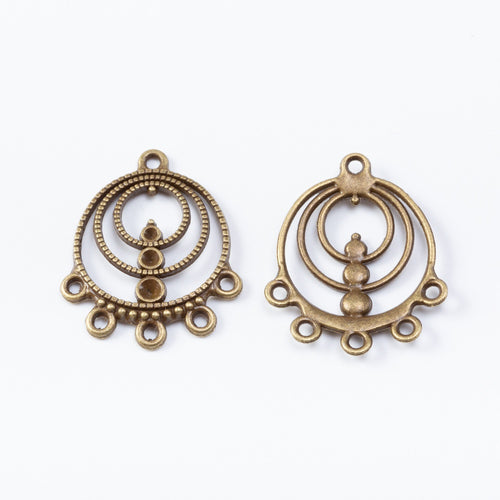 Vintage Zinc Alloy Multi Drop Round Earring Pendant Connector For DIY Jewelry Accessories Earrings