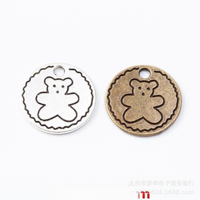 Zinc Alloy Bear Medallion Charm Pendant for DIY Necklace Bracelet Jewelry Making