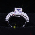 European American Fashion Women Square Zircon Ring Trendy Finger Jewelry For view 3