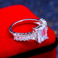 European American Fashion Women Square Zircon Ring Trendy Finger Jewelry For view 4