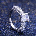 European American Fashion Women Square Zircon Ring Trendy Finger Jewelry For view 5