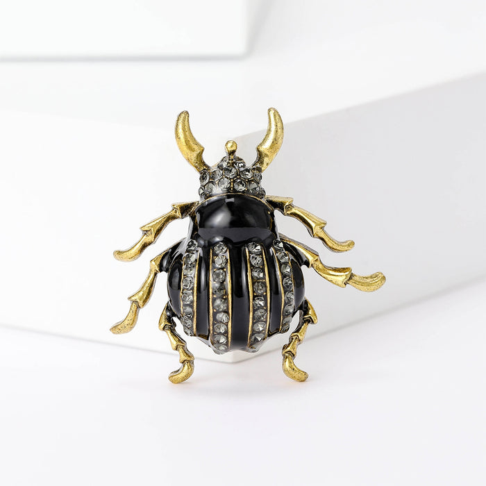 Alloy Rhinestone Beetle Brooch For Cute Insect Fashion Accessories