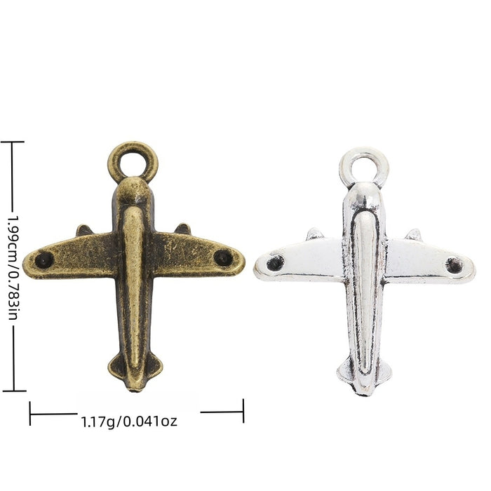 Zinc Alloy Airplane Charm Pendant for DIY Necklace Bracelet Jewelry Making