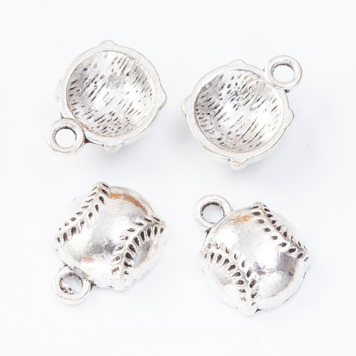 Antique Silver Zinc Alloy Baseball Charm Pendant for DIY Necklace Bracelet Jewelry Making
