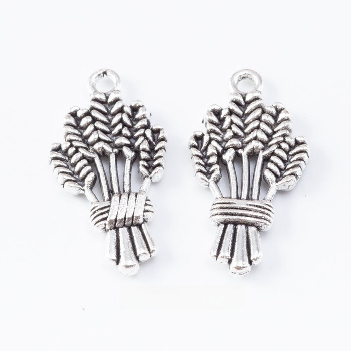 Antique Silver Zinc Alloy Wheat Bundle Charm Pendant for DIY Necklace Bracelet Jewelry Making