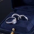 Trendy White Gold Plated Zircon Three Piece Stack Ring Set For Women Fashion Jewelry view 3