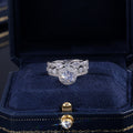 Trendy White Gold Plated Zircon Three Piece Stack Ring Set For Women Fashion Jewelry view 4