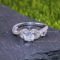 Vine Leaf Shape Women's 3A Zircon Ring Copper White Gold Plated Fashion Jewelry view 5