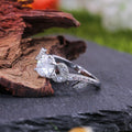 Vine Leaf Shape Women's 3A Zircon Ring Copper White Gold Plated Fashion Jewelry view 3