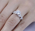 Vine Leaf Shape Women's 3A Zircon Ring Copper White Gold Plated Fashion Jewelry view 2