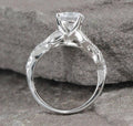 Vine Leaf Shape Women's 3A Zircon Ring Copper White Gold Plated Fashion Jewelry view 6