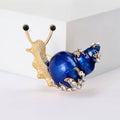 Alloy Enamel Rhinestone Snail Brooch Pin For Cute Clothing Decoration view 2