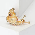 Alloy Enamel Rhinestone Snail Brooch Pin For Cute Clothing Decoration view 3