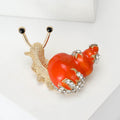 Alloy Enamel Rhinestone Snail Brooch Pin For Cute Clothing Decoration view 4