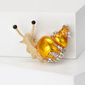 Alloy Enamel Rhinestone Snail Brooch Pin For Cute Clothing Decoration view 5
