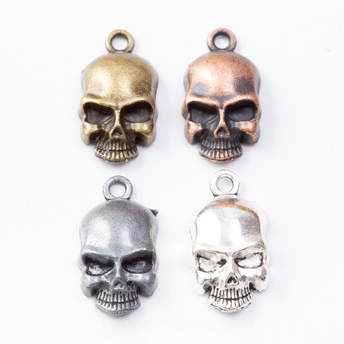 Zinc Alloy Skull Charm Pendant No.714808 for DIY Necklace Bracelet Jewelry Making