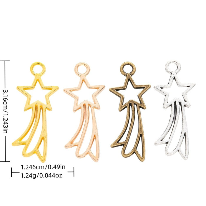 Zinc Alloy Shooting Star Charm Pendant for DIY Necklace Bracelet Jewelry Making