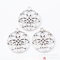 Antique Silver Zinc Alloy Round Flower Jewelry Findings Accessories for DIY Jewelry Making view 1