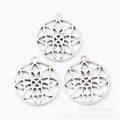 Antique Silver Zinc Alloy Round Flower Jewelry Findings Accessories for DIY Jewelry Making view 2