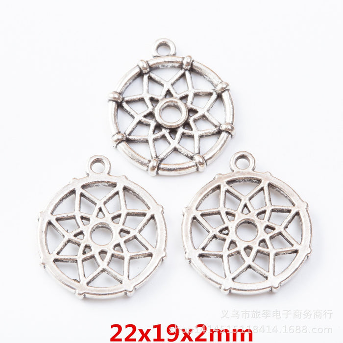 Zinc Alloy Round Flower Jewelry Findings Accessories for DIY Jewelry Making