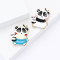 Alloy Enamel Panda Brooch Pin For Sweater And Coat Decoration view 1
