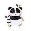 Alloy Enamel Panda Brooch Pin For Sweater And Coat Decoration view 5