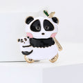 Alloy Enamel Panda Brooch Pin For Sweater And Coat Decoration view 2