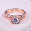 Fashion Rose Gold AAA Cubic Zirconia Women's Ring Set For Engagement Jewelry Accessories view 5