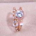 Fashion Rose Gold AAA Cubic Zirconia Women's Ring Set For Engagement Jewelry Accessories view 6