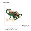 Alloy Enamel Frog Brooch Pin With Rhinestones For Apparel view 4