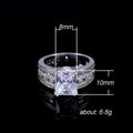European American Exaggerated Silver Color Couple Ring With Quality Zircon Inlaid Fashion Jewelry view 5