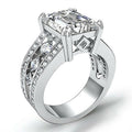 European American Exaggerated Silver Color Couple Ring With Quality Zircon Inlaid Fashion Jewelry view 3