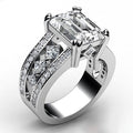 European American Exaggerated Silver Color Couple Ring With Quality Zircon Inlaid Fashion Jewelry view 1