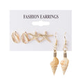 Bohemian Alloy Shell Pearl Starfish Conch Tassel Hoop Stud Set Beach Ocean Style Fashion Earrings view 2