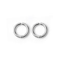 Minimalist Silver Alloy Round Hoop Clip On Huggie Earrings For Women Hip Hop Street Punk Earrings view 5