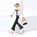 Korean Style Alloy Enamel Bag Girl Brooch Pin For Handbags view 2