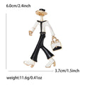 Korean Style Alloy Enamel Bag Girl Brooch Pin For Handbags view 6