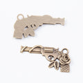 Zinc Alloy Pistol Charm Pendant for DIY Necklace Bracelet Jewelry Making view 2