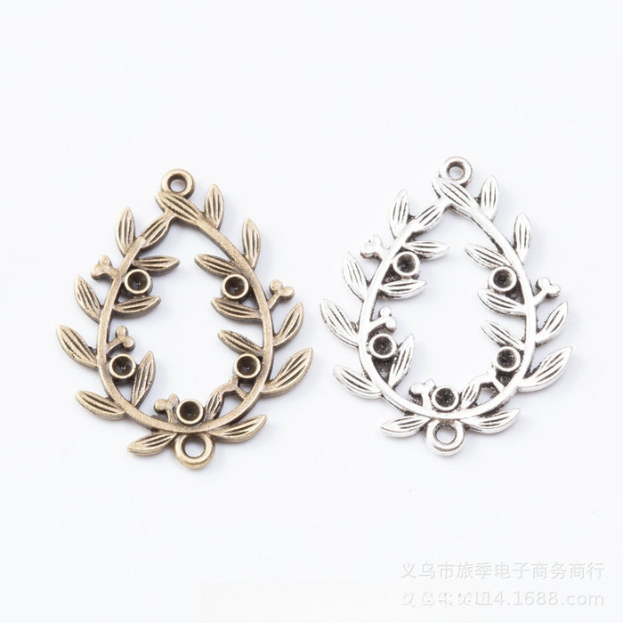 Zinc Alloy Teardrop Leaf Charm Pendant for DIY Necklace Bracelet Jewelry Making