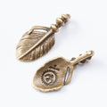 Zinc Alloy Feather Leaf Charm Pendant for DIY Necklace Bracelet Jewelry Making view 2