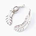 Zinc Alloy Feather Leaf Charm Pendant No.608155 for DIY Necklace Bracelet Jewelry Making view 2