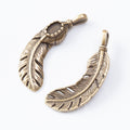 Zinc Alloy Feather Leaf Charm Pendant No.608155 for DIY Necklace Bracelet Jewelry Making view 3