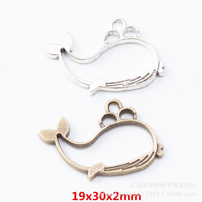 Zinc Alloy Whale Charm Pendant No.916901 for DIY Necklace Bracelet Jewelry Making