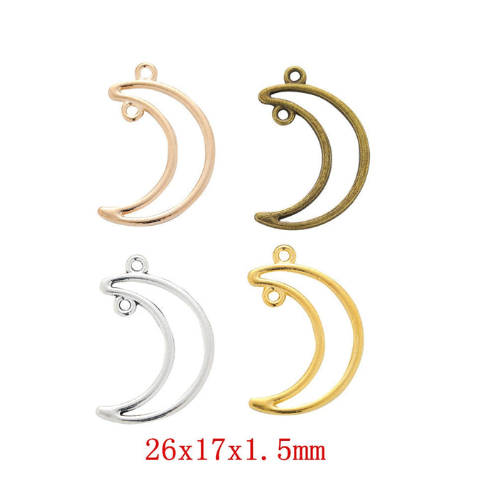 Zinc Alloy Moon Charm Pendant No.180789 for DIY Necklace Bracelet Jewelry Making
