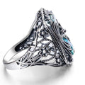 Simple Exotic White K Plated Triangle Gemstone Zircon Statement Ring For Women view 3