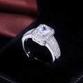 Luxury European Style Womens Engagement Wedding Ring Copper Micro Paved Zircon Jewelry view 3