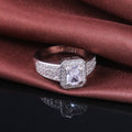 Luxury European Style Womens Engagement Wedding Ring Copper Micro Paved Zircon Jewelry view 2