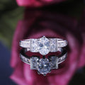 Simple Fashion Wedding Ring Classic Oval Square Zircon Stone Bridal Ring view 4