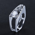 Clear Texture Water Drop Zircon Ring European American Street Fashion Women's Jewelry view 4