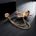 Colorful Enamel Christmas Candy Cane Double Layer Chain Collar Pin Brooch Corsage Gift view 3